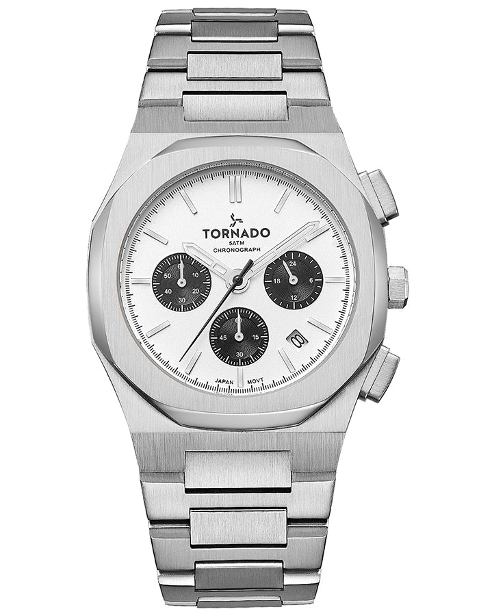 TORNADO Men's Chronograph White Dial Watch - Premium from shopiqat - Just $49.0! Shop now at shopiqat