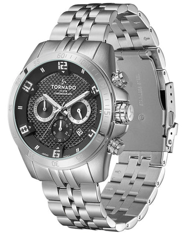 Tornado Men's Chronograph Black Dial Watch - Premium from shopiqat - Just $43.900! Shop now at shopiqat
