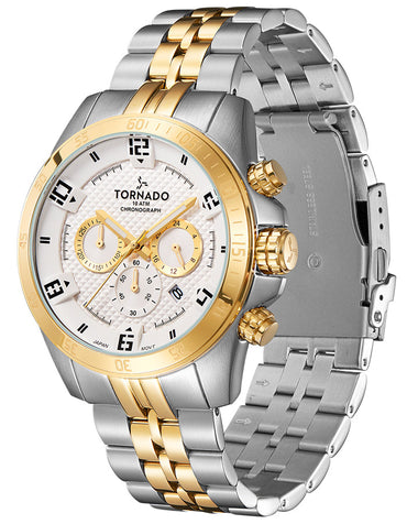 Tornado Men's Chronograph White Dial Watch - Premium from shopiqat - Just $44.900! Shop now at shopiqat