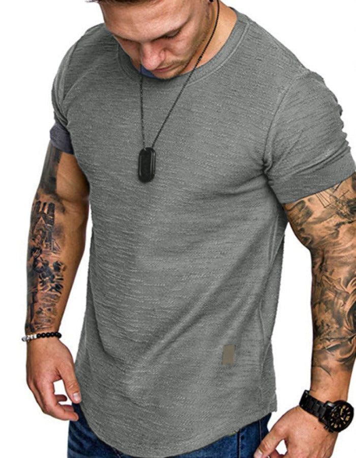 SHOPIQAT Short-Sleeved Round Neck Bamboo Cotton T-Shirt - Premium  from shopiqat - Just $6.900! Shop now at shopiqat