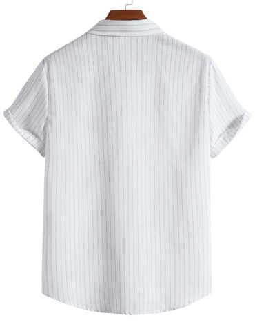SHOPIQAT Men's Fashion Trend Casual Striped Short Sleeve Shirt - Premium  from shopiqat - Just $6.650! Shop now at shopiqat