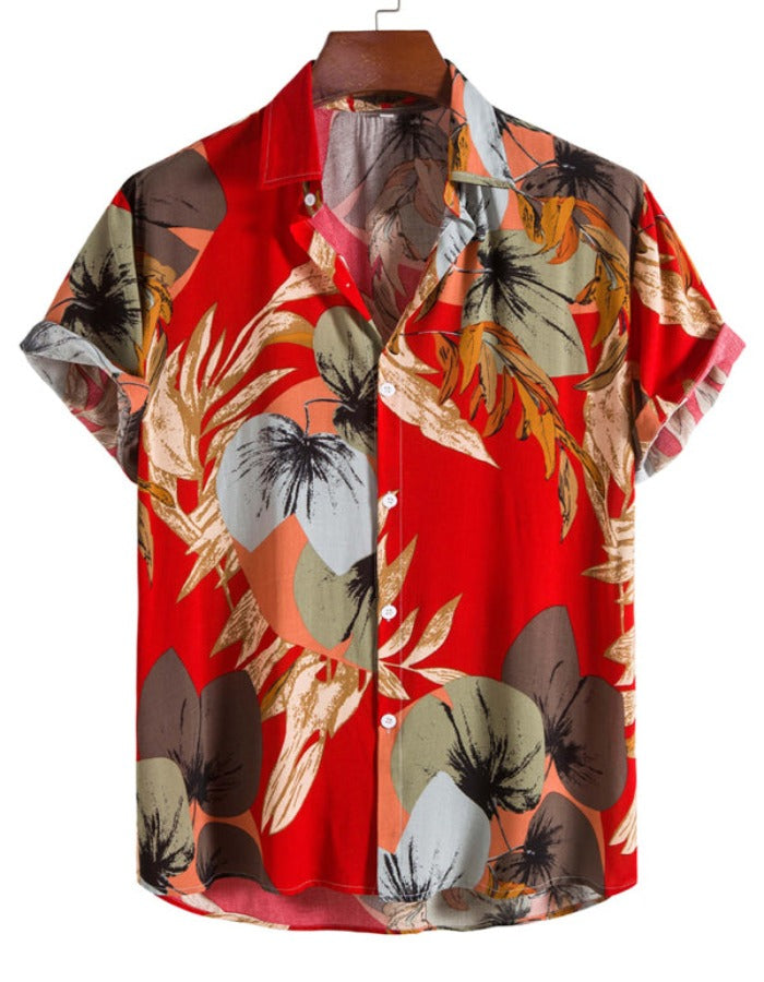 SHOPIQAT Men's Fashion Trend Casual Cotton Printed Short Sleeve Shirt - Premium  from shopiqat - Just $4.470! Shop now at shopiqat