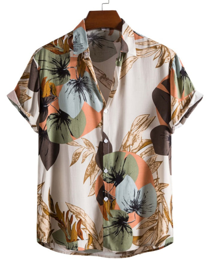 SHOPIQAT Men's Fashion Trend Casual Cotton Printed Short Sleeve Shirt - Premium  from shopiqat - Just $6.500! Shop now at shopiqat