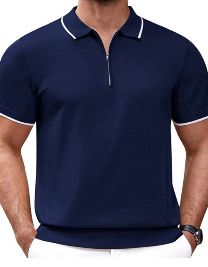 SHOPIQAT New Style Zipper Sweater Casual Business Polo Shirt - Premium  from shopiqat - Just $11.750! Shop now at shopiqat
