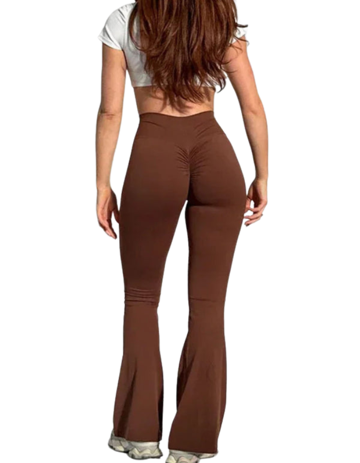 SHOPIQAT New Peach Yoga High Waist Hip Lifting and Flared Leggings - Premium  from shopiqat - Just $8.400! Shop now at shopiqat