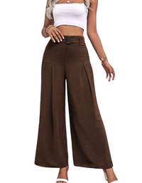 SHOPIQAT Women's Summer High Waist Wide Leg Casual Pants with Belt - Premium  from shopiqat - Just $9.900! Shop now at shopiqat