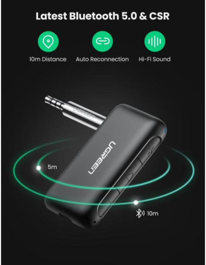 Ugreen Bluetooth Receiver 5.0 Car Adapter