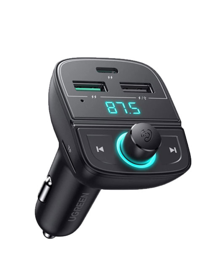 Ugreen Car Bluetooth Adapter - Bluetooth FM Transmitter for Car PD/QC 3.0 Car Charger