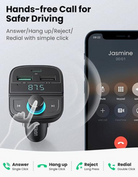 Ugreen Car Bluetooth Adapter - Bluetooth FM Transmitter for Car PD/QC 3.0 Car Charger