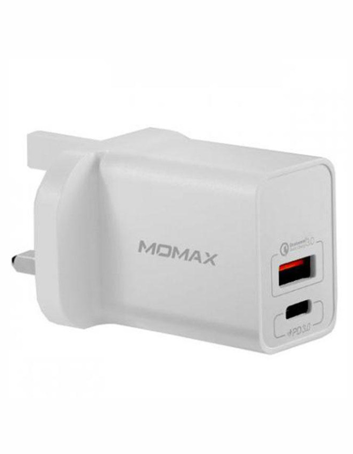 Momax 20W 2 Port USB Fast Charger - White