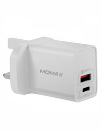 Momax 20W 2 Port USB Fast Charger - White