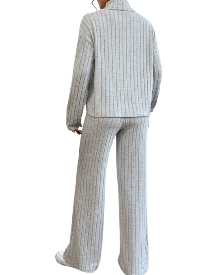 SHOPIQAT Casual High Collar Knitted Long Sleeve Women's Knitted Two-Piece Set - Premium  from kakaclo - Just $11.900! Shop now at shopiqat