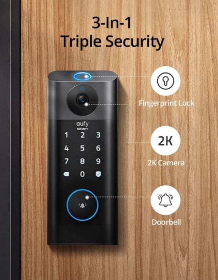 Eufy Security Video Smart Lock 3 - in -1 - Black