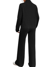 SHOPIQAT Casual High Collar Knitted Long Sleeve Women's Knitted Two-Piece Set - Premium  from kakaclo - Just $11.900! Shop now at shopiqat
