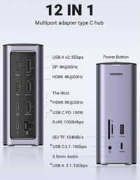 Ugreen USB C Triple Display Docking Station (12-in-1)