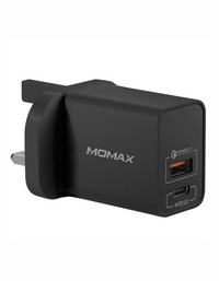 Momax 20W 2 Port USB Fast Charger - Black