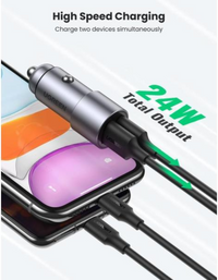 Ugreen 24W Dual Port USB All Metal Car Charger