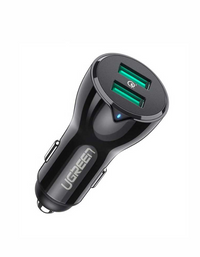 Ugreen Quick Charge 3.0 Dual Port USB Car Charger 36W (Black)