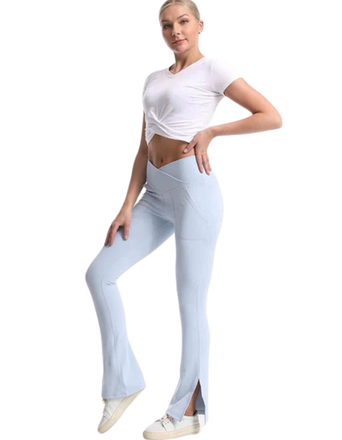 SHOPIQAT Slit Micro High Waist Elastic Hip Lifting Abdomen Dance Casual Sports Trousers - Premium  from shopiqat - Just $10.400! Shop now at shopiqat
