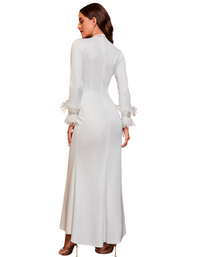 SHOPIQAT Woman's New Hot Drill Deep V Slit Feather Dress - Premium  from shopiqat - Just $13.900! Shop now at shopiqat
