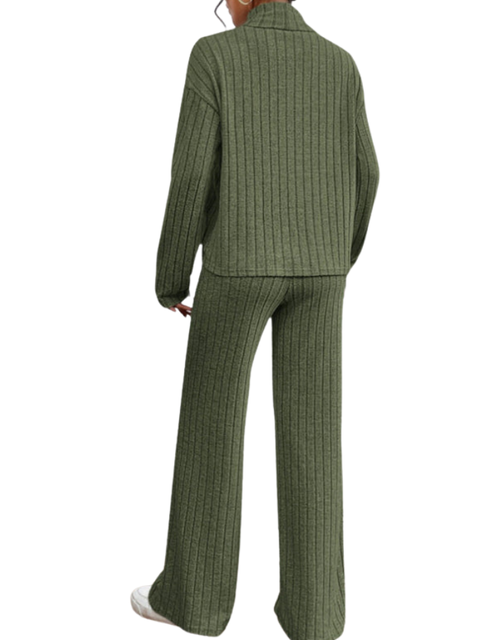 SHOPIQAT Casual High Collar Knitted Long Sleeve Women's Knitted Two-Piece Set - Premium  from kakaclo - Just $11.900! Shop now at shopiqat