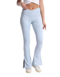 SHOPIQAT Slit Micro High Waist Elastic Hip Lifting Abdomen Dance Casual Sports Trousers - Premium  from shopiqat - Just $10.400! Shop now at shopiqat