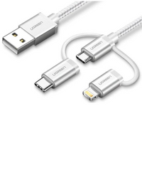 Ugreen 3-in-1 USB to Micro USB / Type C / MFI Lighting  Cable 1.5M