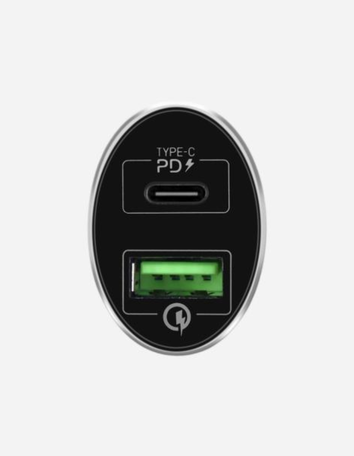 Momax UC10 Dual-Port QC3.0 With Type-C PD Fast Car Charger - Blue