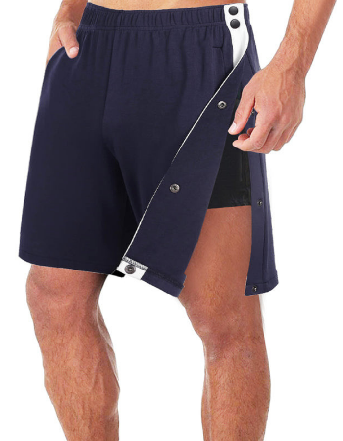 SHOPIQAT Men's Classic Trendy Loose-Fitting Casual Sports Shorts with Full Side Buttons - Premium  from shopiqat - Just $8.100! Shop now at shopiqat