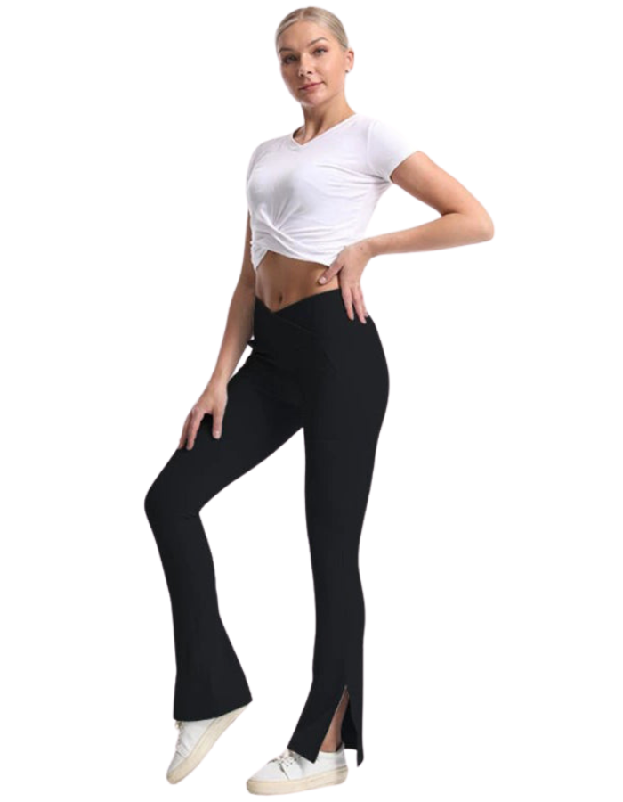 SHOPIQAT Slit Micro High Waist Elastic Hip Lifting Abdomen Dance Casual Sports Trousers - Premium  from shopiqat - Just $10.400! Shop now at shopiqat