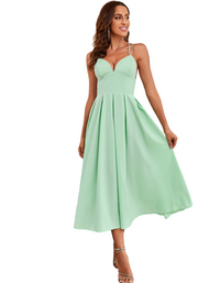 SHOPIQAT  Woman's Spring and Summer New Suspenders Swing Dress