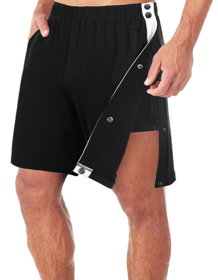SHOPIQAT Men's Classic Trendy Loose-Fitting Casual Sports Shorts with Full Side Buttons - Premium  from shopiqat - Just $8.100! Shop now at shopiqat
