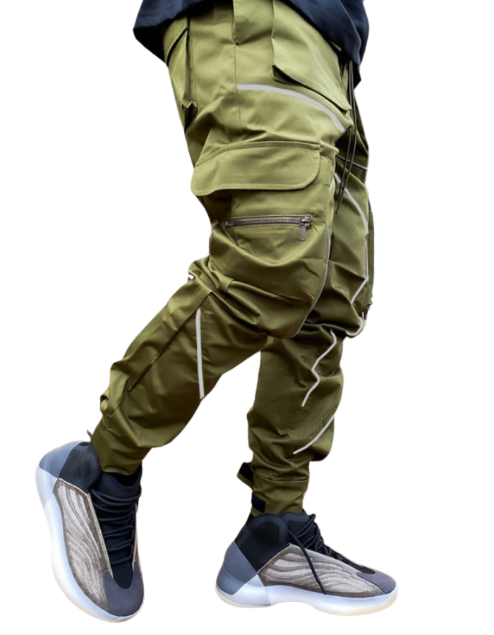 SHOPIQAT Men's Trendy Loose Straight Multi-Pocket Cargo Pants