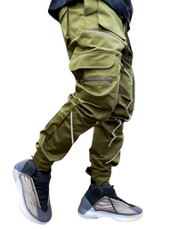 SHOPIQAT Men's Trendy Loose Straight Multi-Pocket Cargo Pants