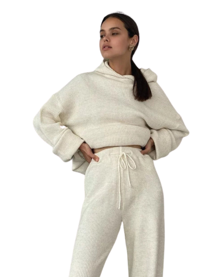 SHOPIQAT Women's Home Fashion Sports Sweatshirt Set Two-Piece Set