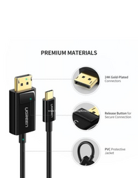 Ugreen USB Type C To DP Cable 1.5M - Black