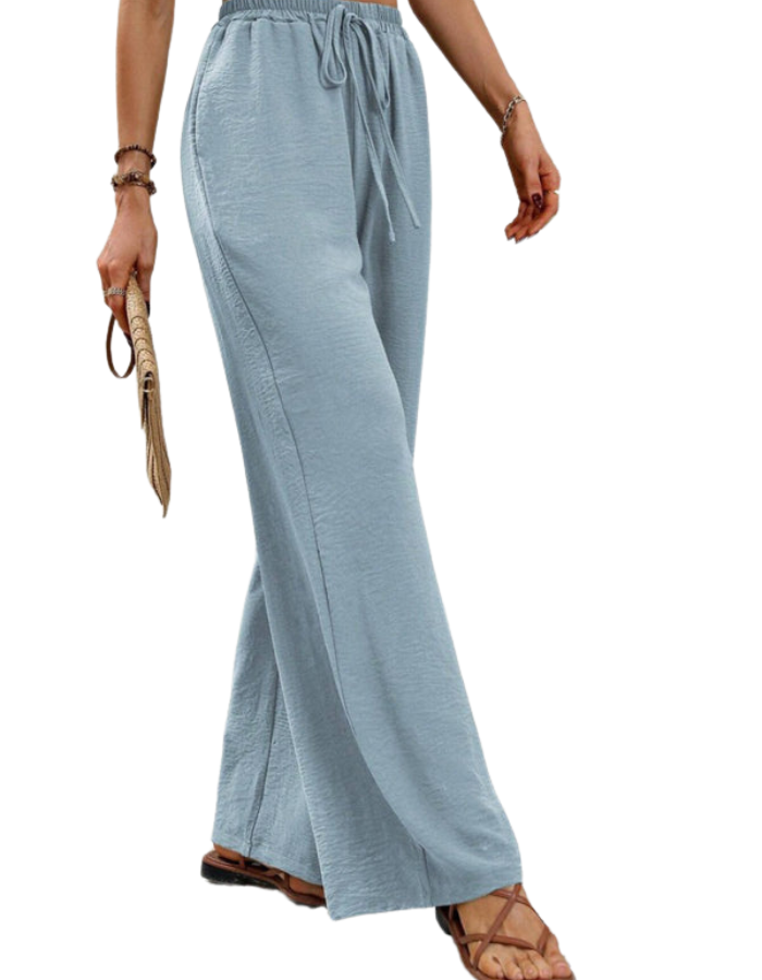 SHOPIQAT Comfortable Casual Wide Leg Pants with Elastic Waist - Premium  from shopiqat - Just $8.950! Shop now at shopiqat