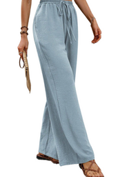 SHOPIQAT Comfortable Casual Wide Leg Pants with Elastic Waist - Premium  from shopiqat - Just $8.950! Shop now at shopiqat