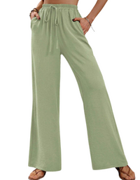 SHOPIQAT Comfortable Casual Wide Leg Pants with Elastic Waist - Premium  from shopiqat - Just $8.950! Shop now at shopiqat