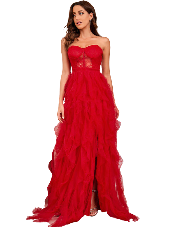 SHOPIQAT Woman's Spring Summer New Large Size Lace Mesh Tube Top Dress - Premium  from shopiqat - Just $14.900! Shop now at shopiqat