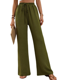 SHOPIQAT Comfortable Casual Wide Leg Pants with Elastic Waist - Premium  from shopiqat - Just $8.950! Shop now at shopiqat
