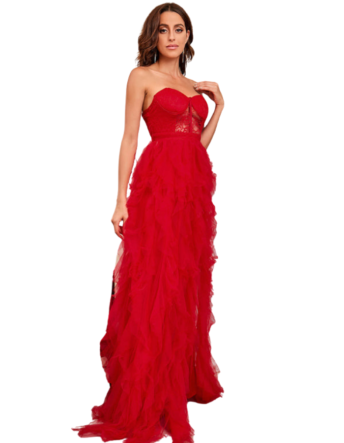 SHOPIQAT Woman's Spring Summer New Large Size Lace Mesh Tube Top Dress - Premium  from shopiqat - Just $14.900! Shop now at shopiqat