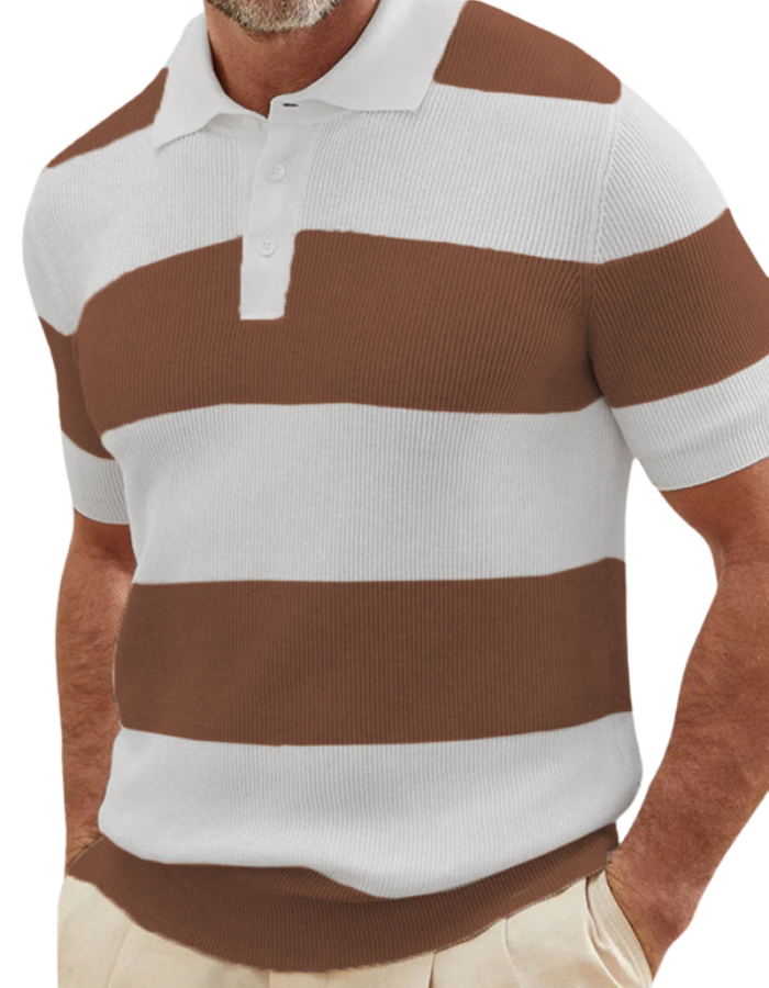 SHOPIQAT Men's Colour Matching Short -Sleeved Lapel Polo Knitwear - Premium  from shopiqat - Just $10.250! Shop now at shopiqat