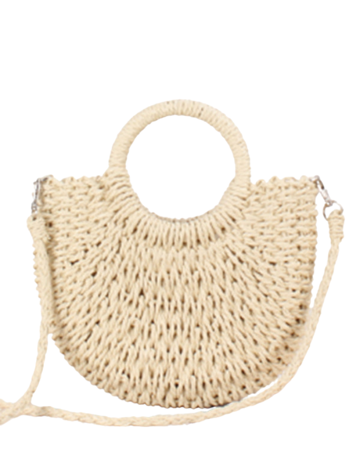 SHOPIQAT Half Round Straw Woven Beach ,Holiday Women's Bag - Premium  from shopiqat - Just $7.900! Shop now at shopiqat