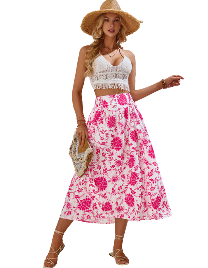 SHOPIQAT New Casual Holiday Printed Casual Waist Skirt - Premium  from shopiqat - Just $10.300! Shop now at shopiqat