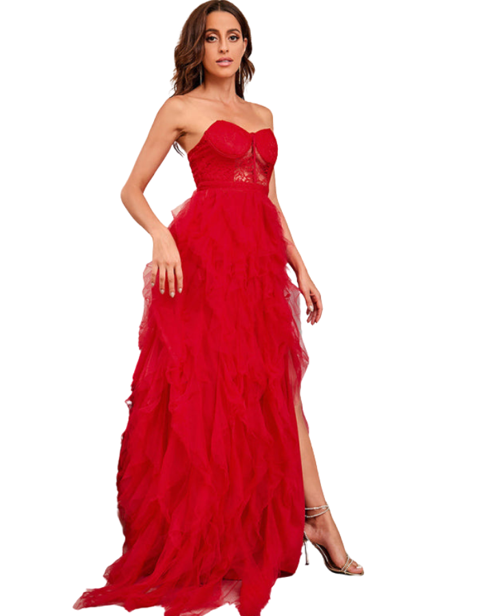SHOPIQAT Woman's Spring Summer New Large Size Lace Mesh Tube Top Dress - Premium  from shopiqat - Just $14.900! Shop now at shopiqat