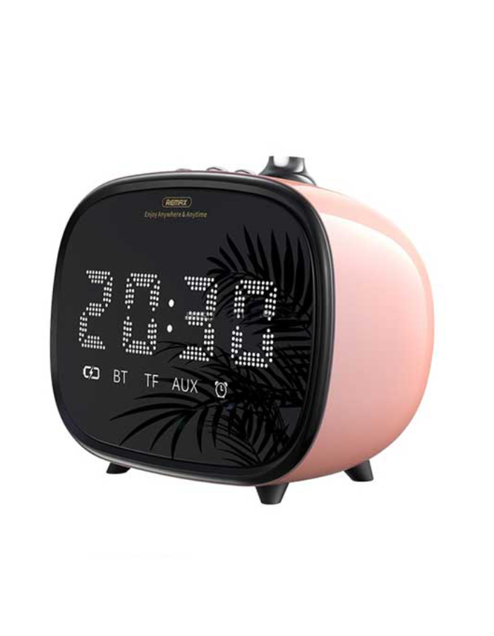 Remax 2-IN-1 LED Clock Subwoofer Bluetooth Wireless - Pink