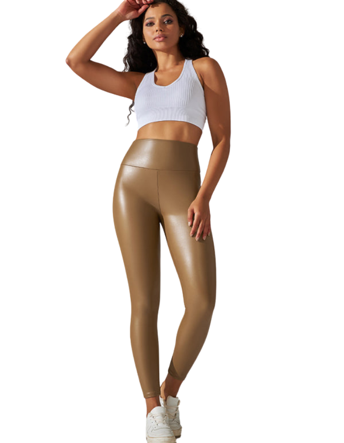 SHOPIQAT New Plus Size High Waist Tight PU Leather Colorful Yoga Leggings - Premium  from shopiqat - Just $6.500! Shop now at shopiqat