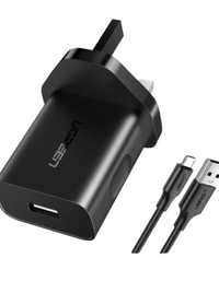 Ugreen Wall Charger 18w Fast USB Charger 3.0 - Black
