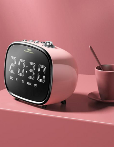 Remax 2-IN-1 LED Clock Subwoofer Bluetooth Wireless - Pink